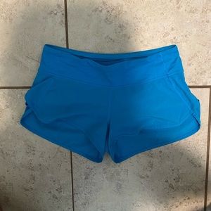 LULULEMON | Speed Up Low Rise Lined Plain Baby Blue Athletic Shorts Size 6